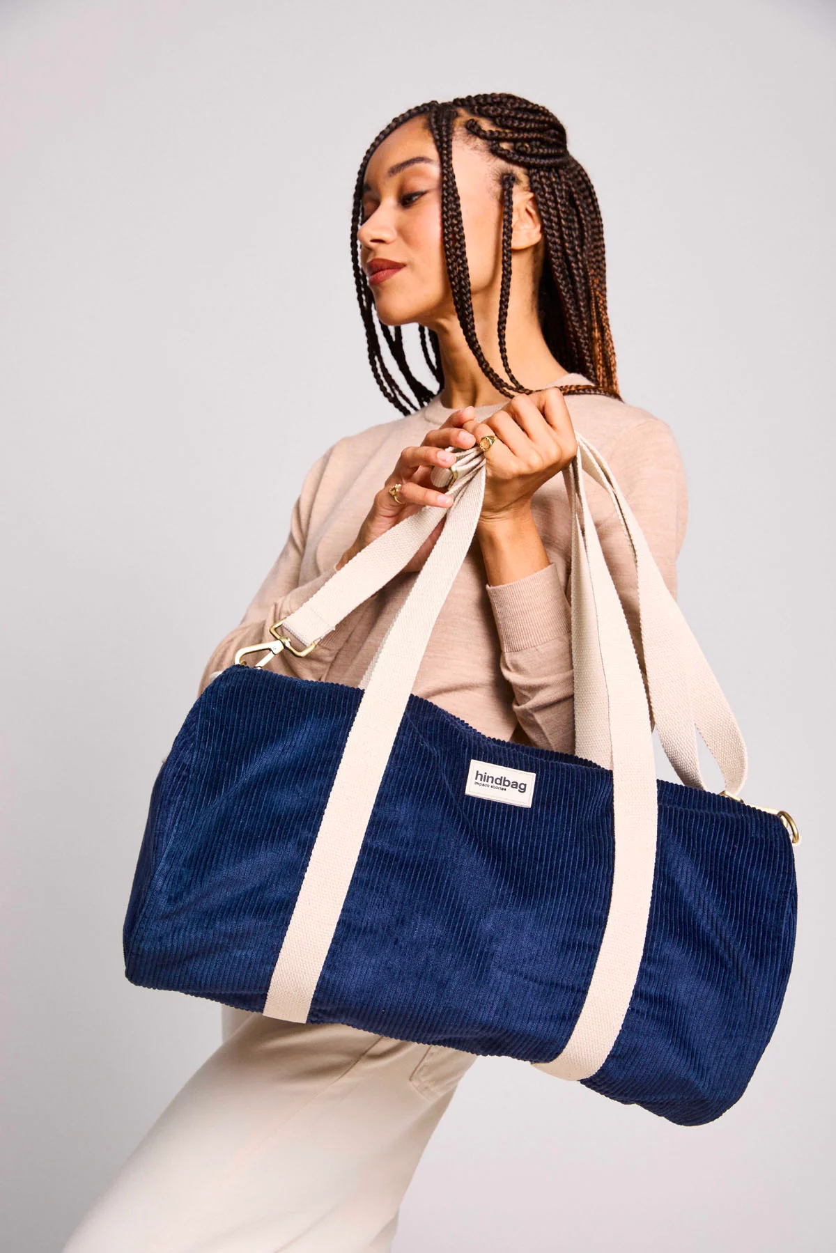 Sac polochon Simon Velours Marine