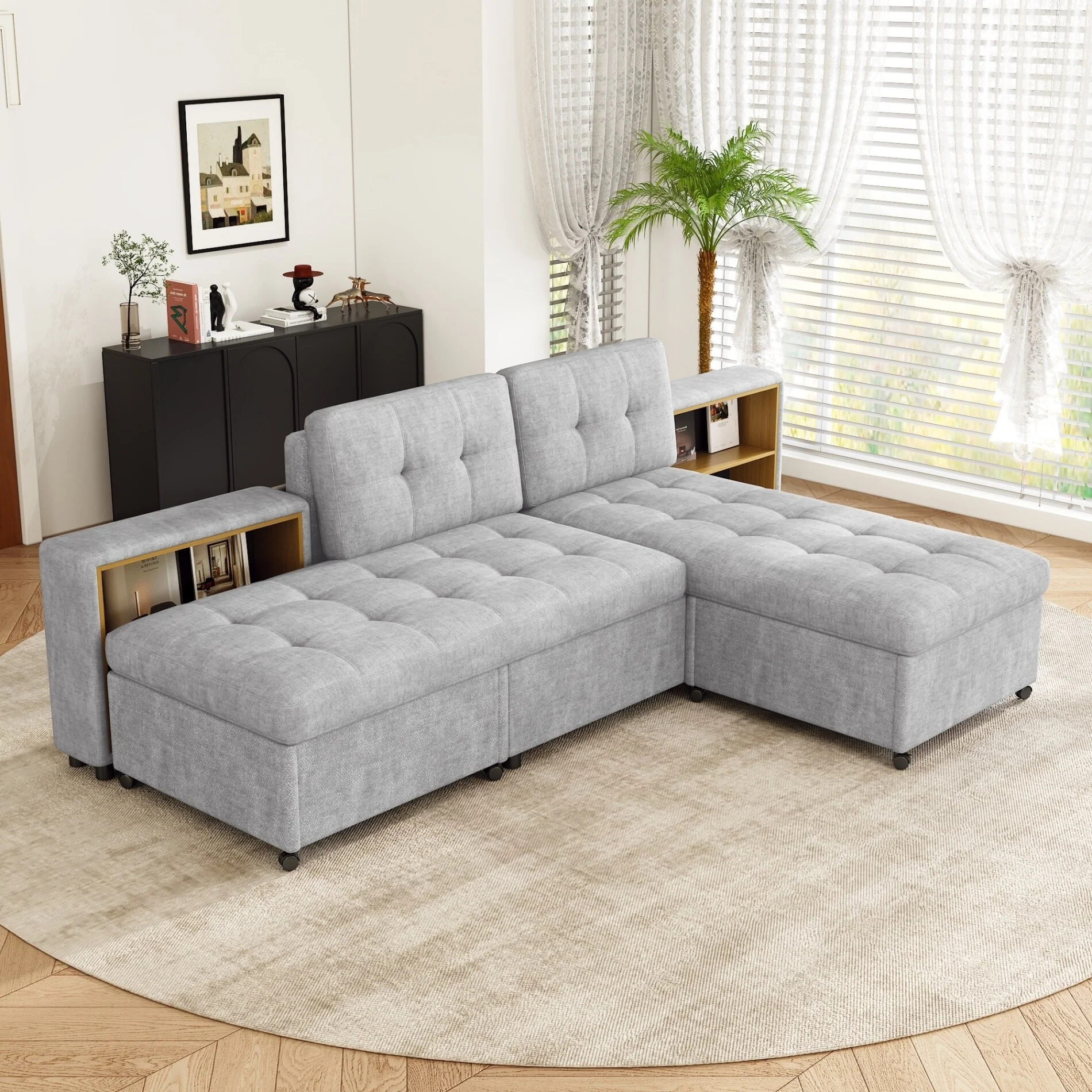 121.2 Modular Free-combined Sofa with Two Storage Racks