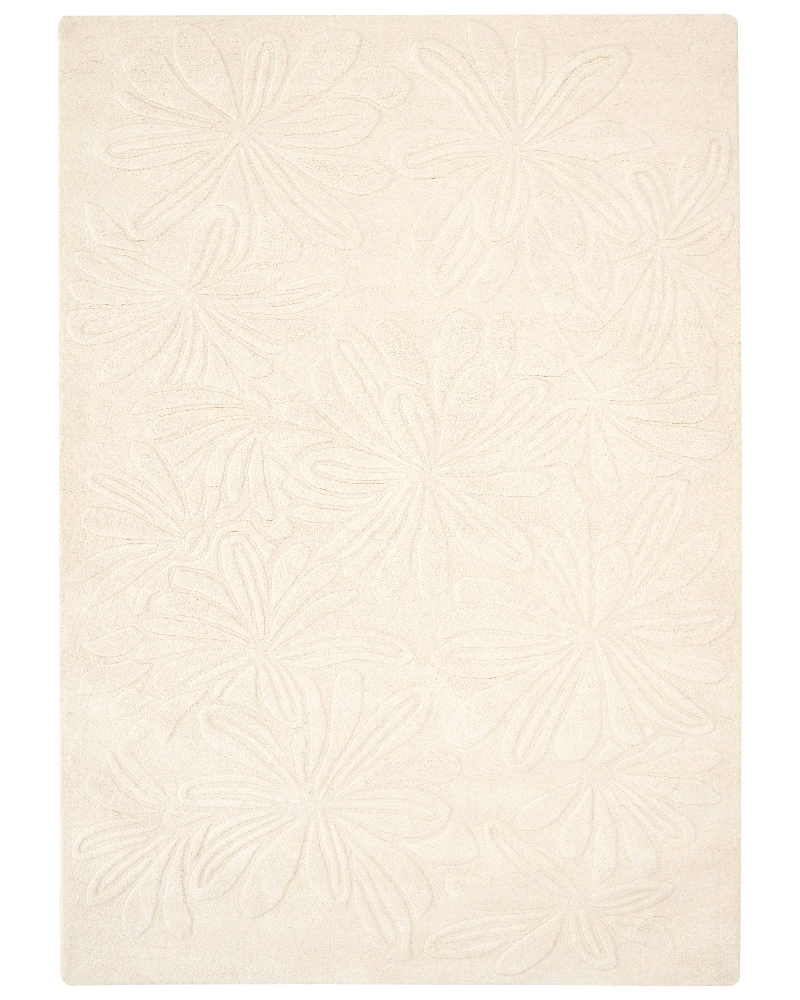 Dywan z wełny 160 x 230 cm jasnobeżowy