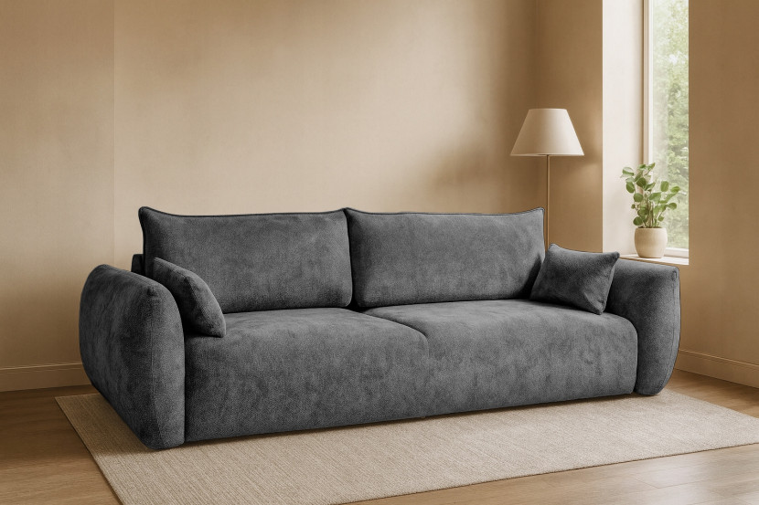 Nowoczesna Sofa Kanapa SAPHIRE Funkcja spania   pojemnik na pościel