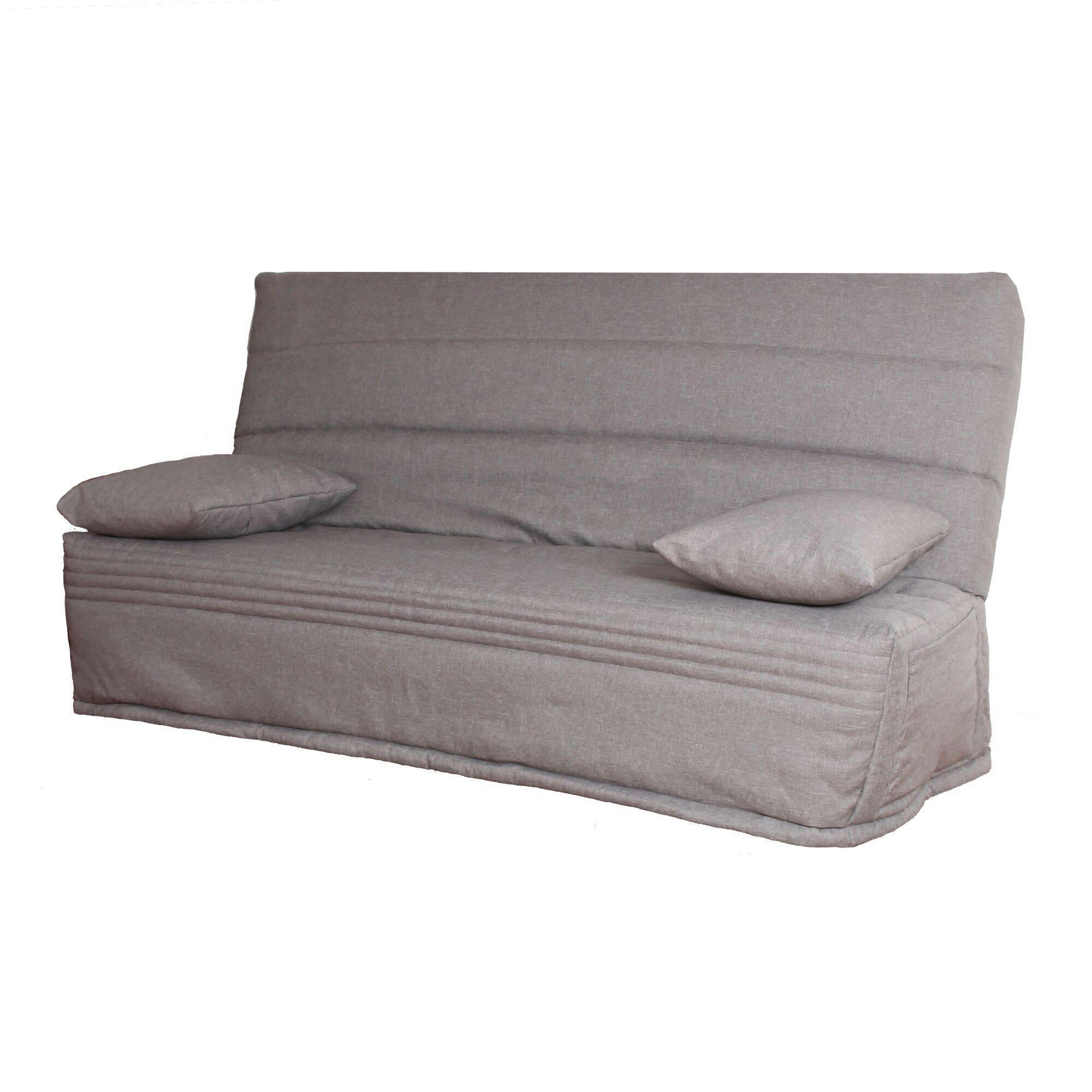 ORTENSE - Banquette clic-clac avec matelas en mousse gris