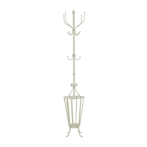 White Metal Farmhouse Coat Rack - 15 x 15 x 72