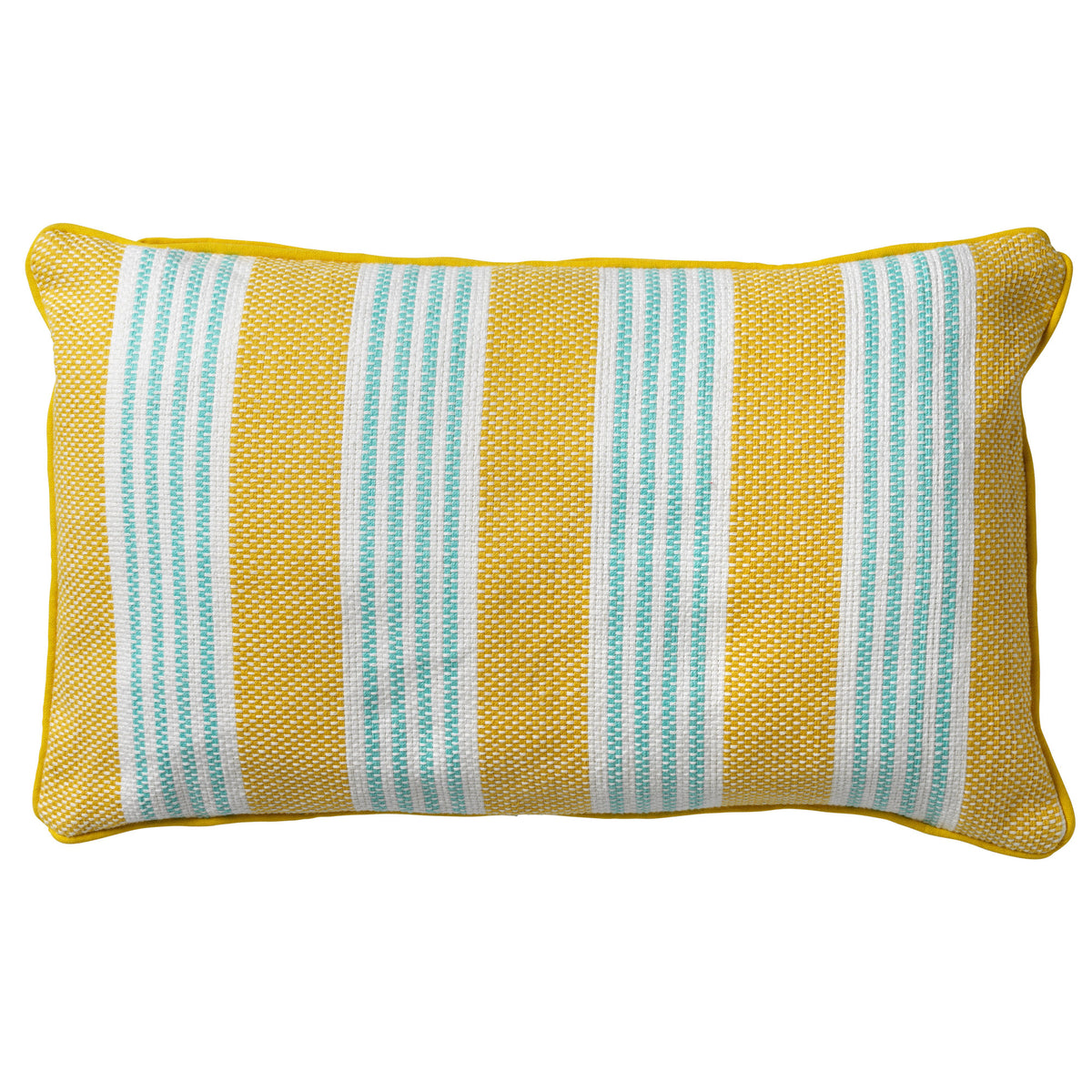 STRIPES - kussenhoes 30x50 cm - 100% katoen - streepjes - Lemon - geel