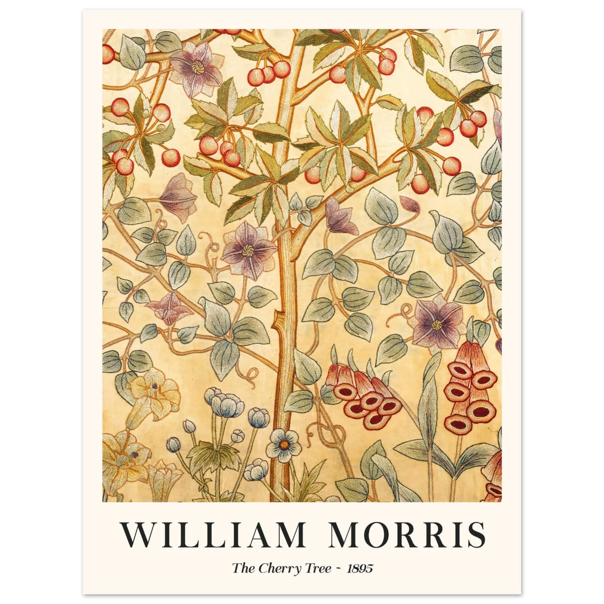 Artfulprints Poster William Morris - The cherry tree 1895 II  - 30x40 cm - Meerkleurig