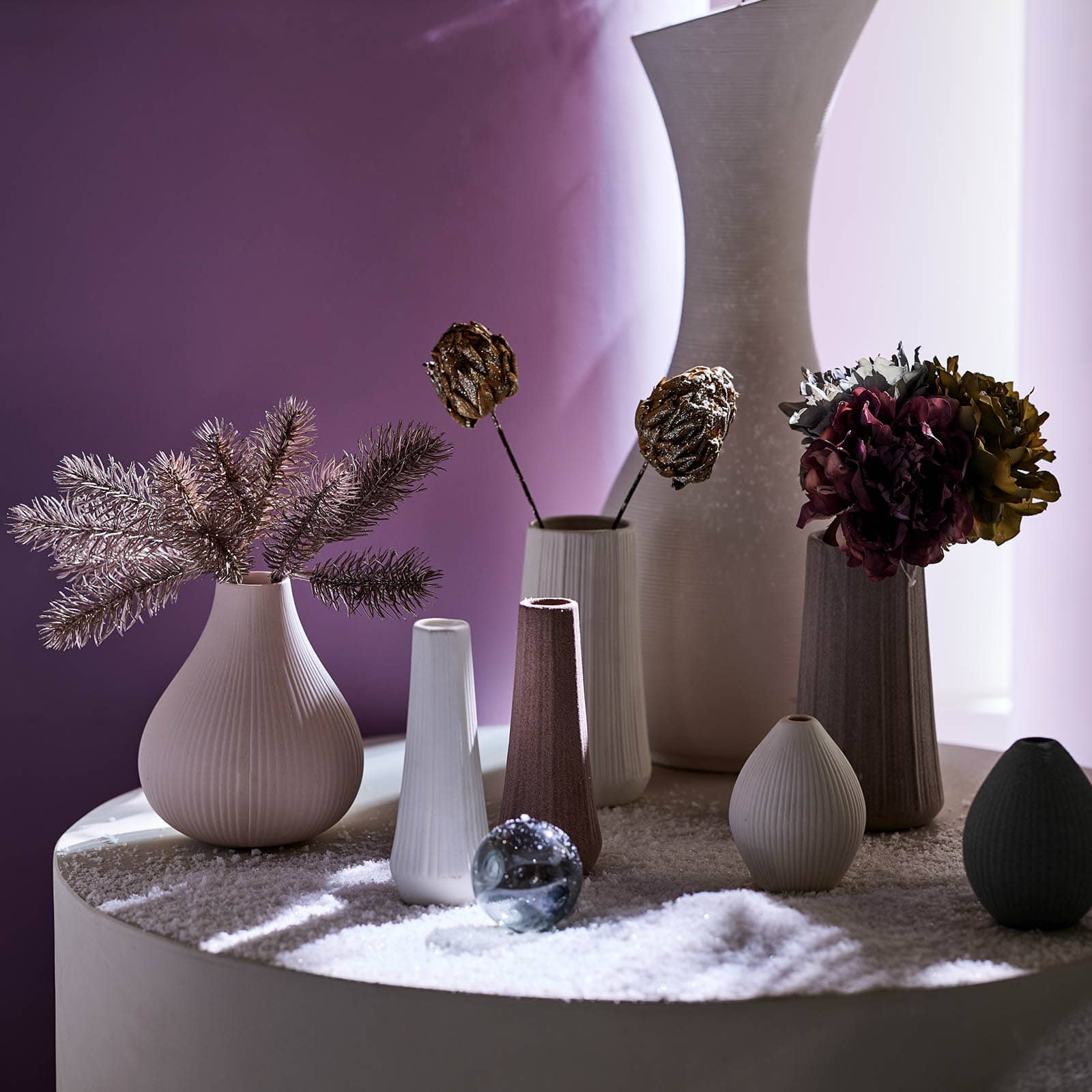 Vase Notches Grün, ⌀ 7 cm, H 95 mm
