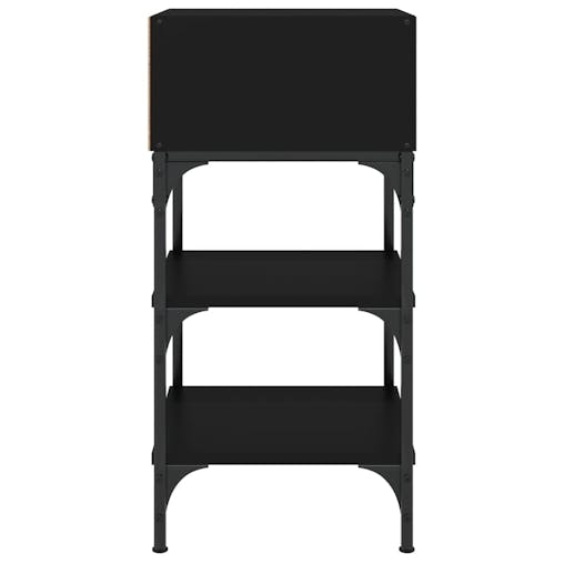 NNEVL Bedside Table Black 35x34.5x70 cm Engineered Wood