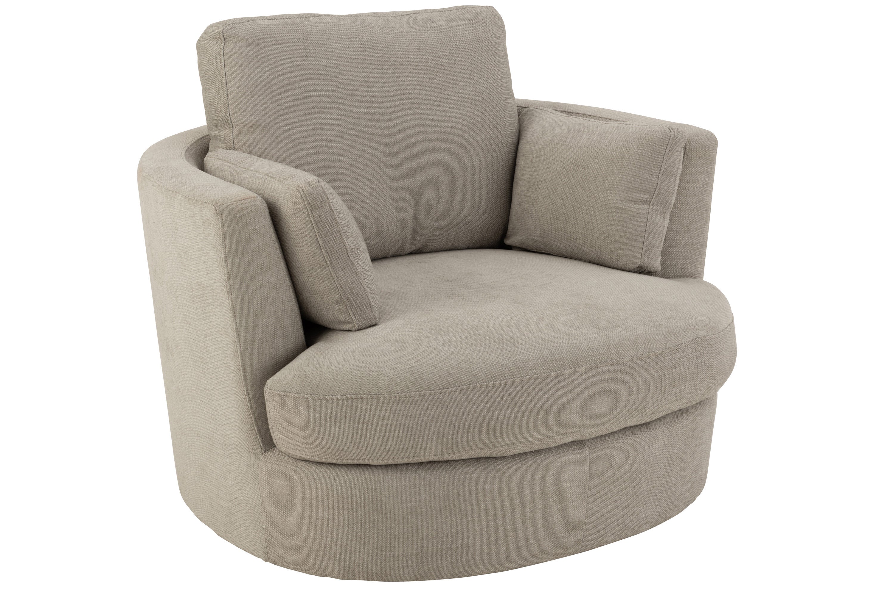 J-Line loungestoel Swiv - hout textiel - grijs