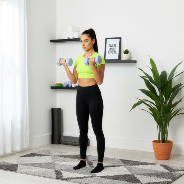 Hantle 2x1kg Actiget hexagonalne do ćwiczeń fitness ciężarki zestaw 2 szt.