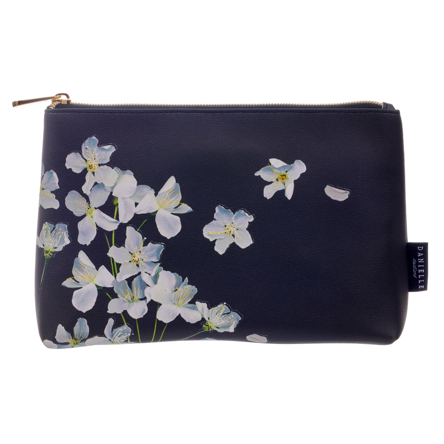 Danielle Creations Black Floral Midnight Breeze 2 in 1 Cosmetic Make Up Bags