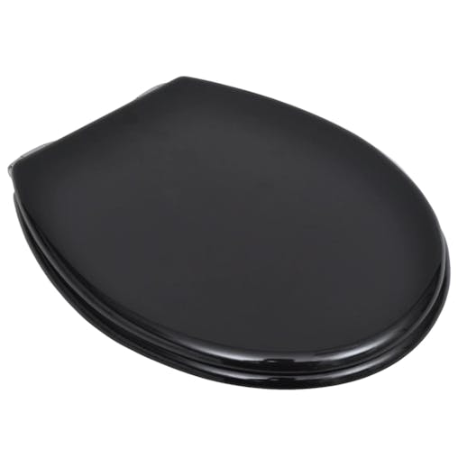 NNEVL Toilet Seats with Soft Close Lids 2 pcs MDF Black