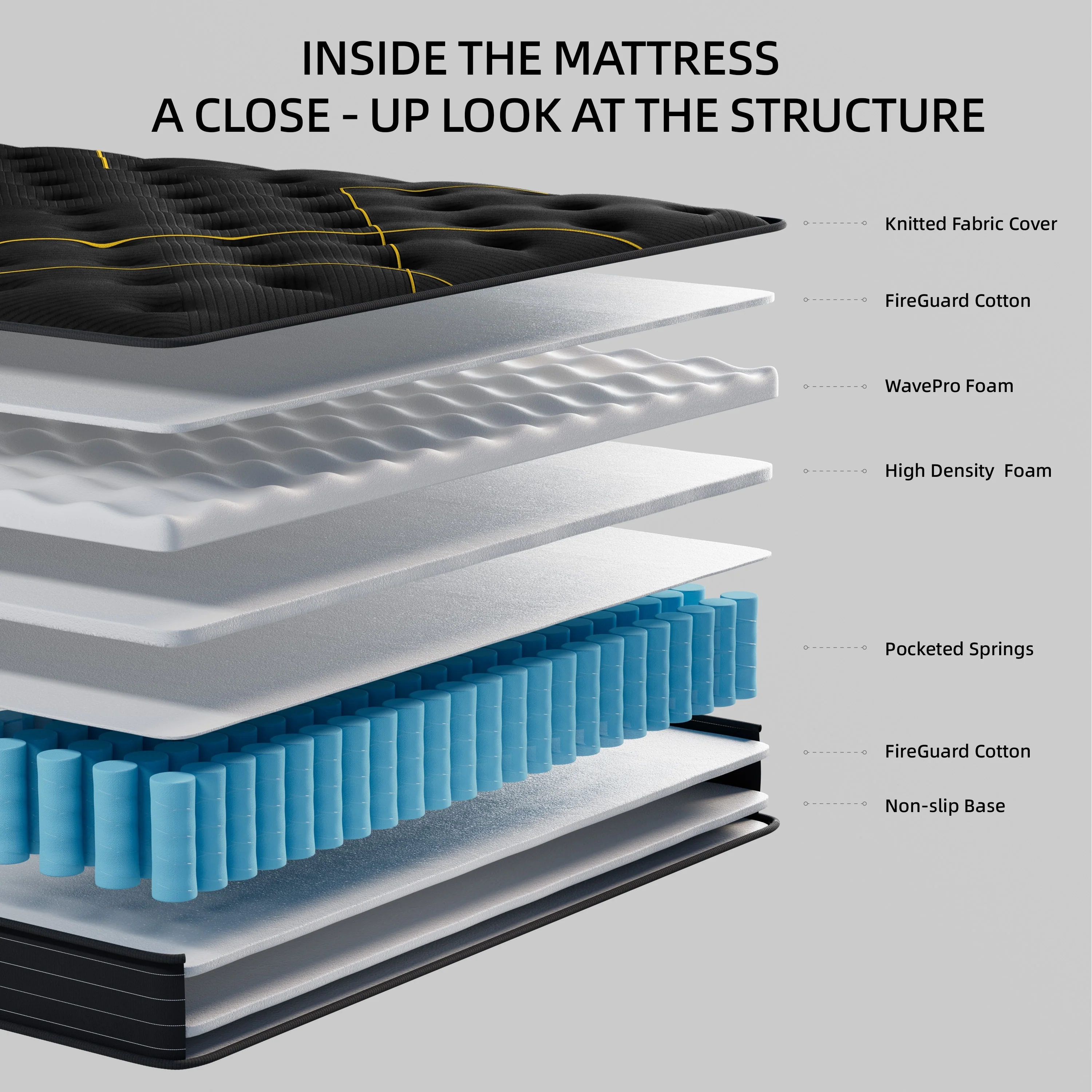 14-inch Plush Gel Memory Foam Mattress with Pocket Spring Hybrid Mattress