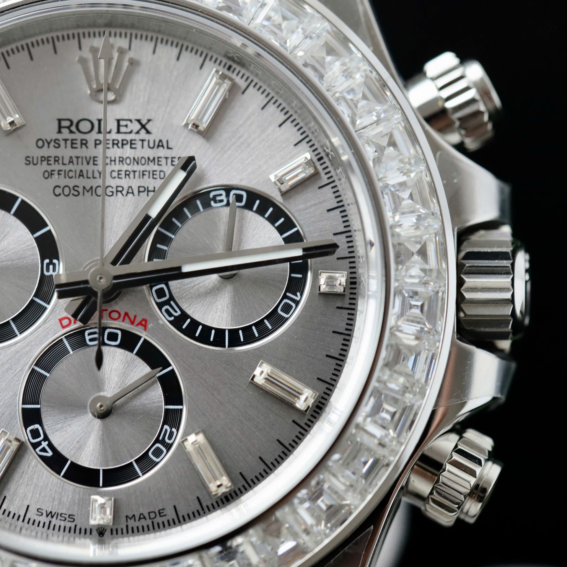 Rolex Daytona 126500 904L Steel Silver Dial With Diamonds 40mm Oyster Super Clone