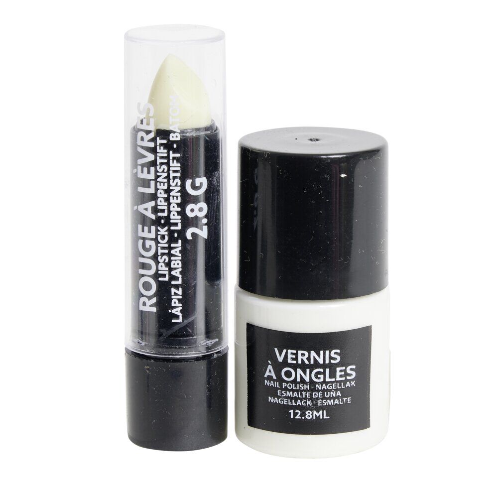 Vernis à ongles et rouge à lèvres phosphorécents verts