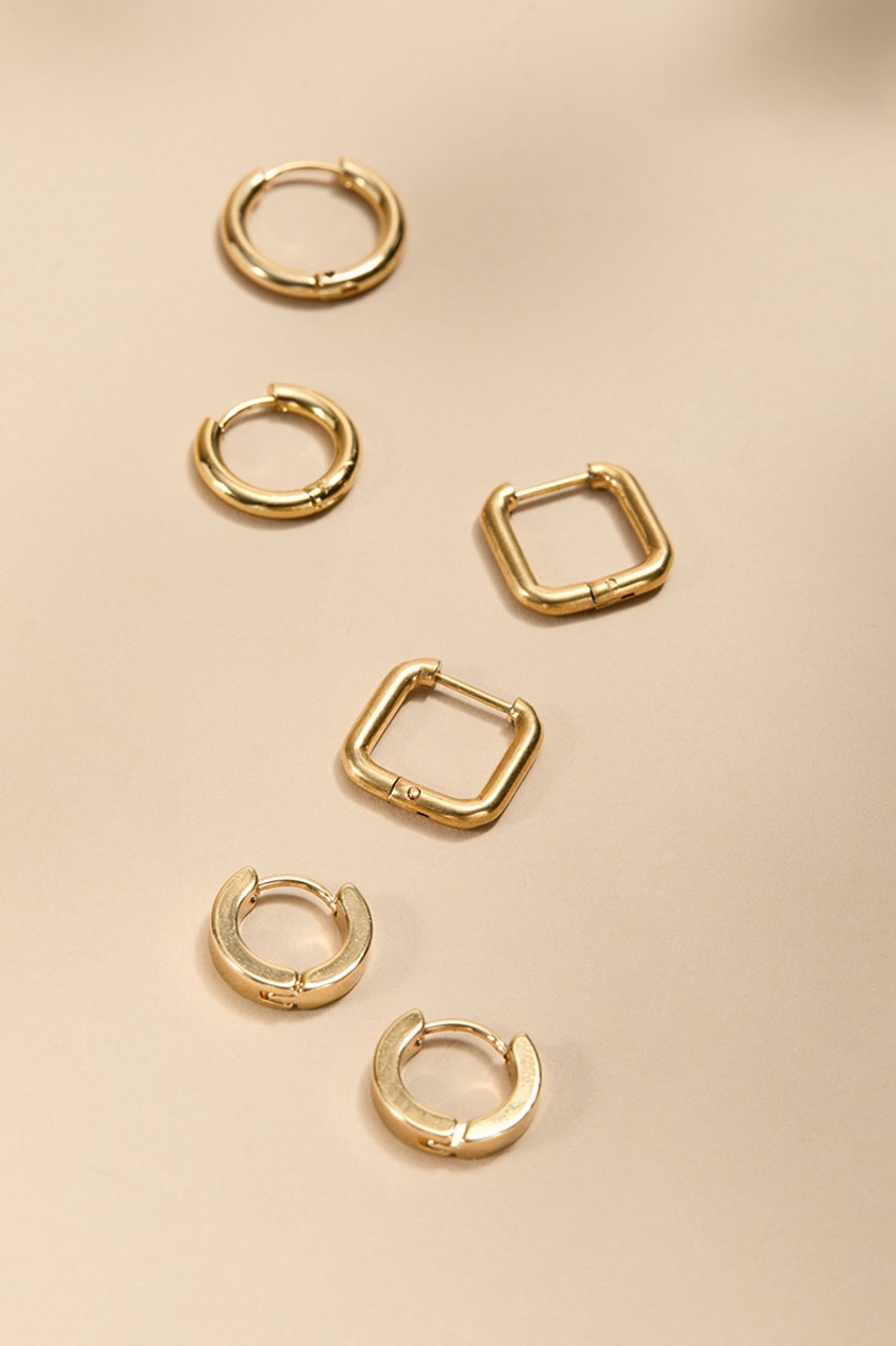Rosa Stainless Steel Mini Hoop Earring Set