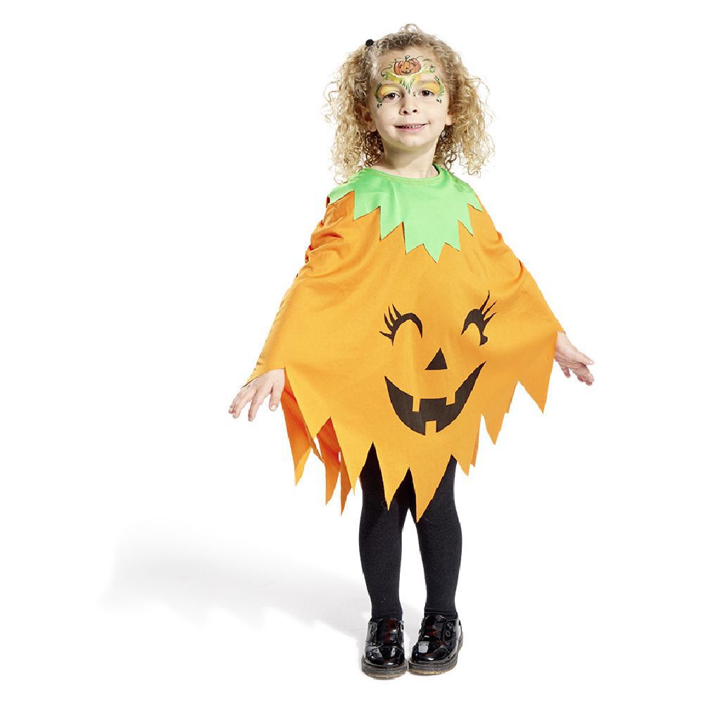 Déguisement enfant Halloween citrouille poncho orange - Taille unique