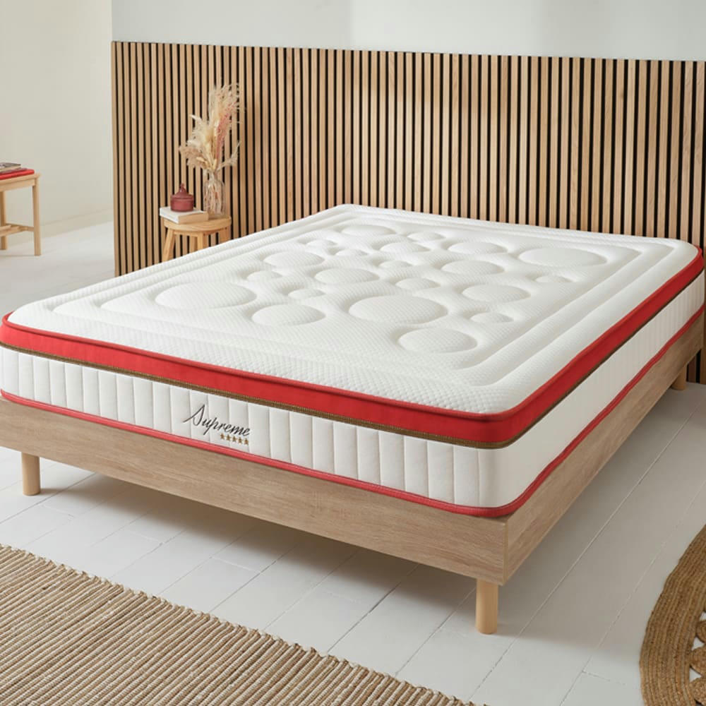 SUPREME - Ensemble matelas à Mémoire de forme et sommier bois 160x200