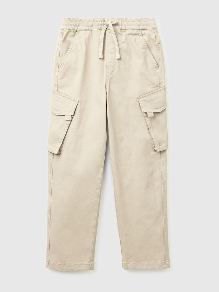 Stretch cotton cargo pants