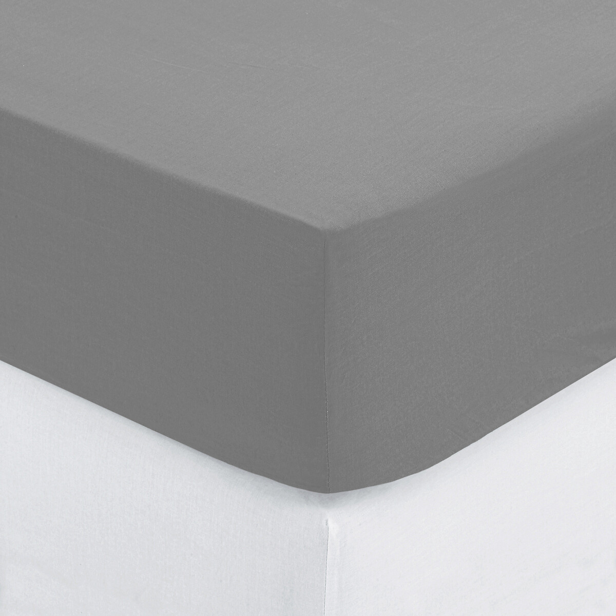 Fitted sheet, percale Grey, 90x190 cm