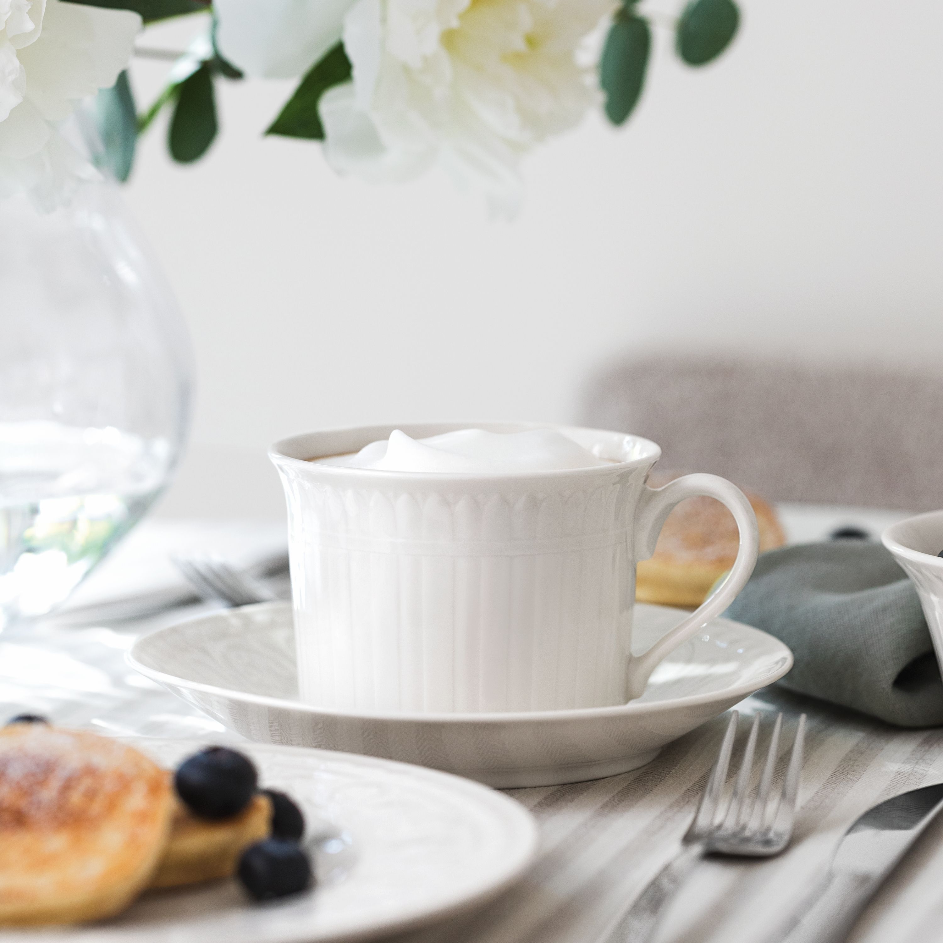 Cellini Cappuccino cup - White, 9.2 oz, Premium Porcelain