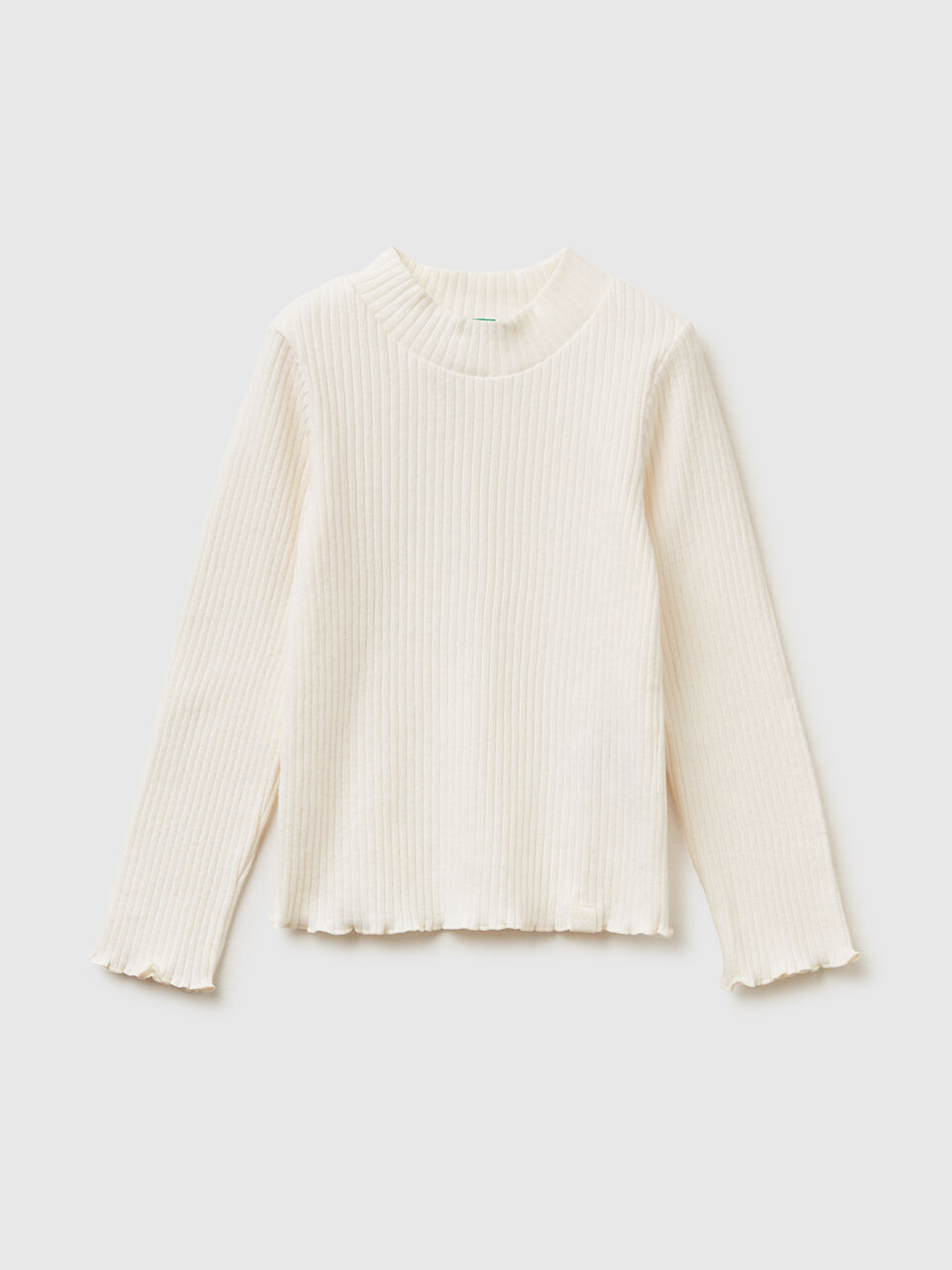 Turtleneck t-shirt in warm cotton blend