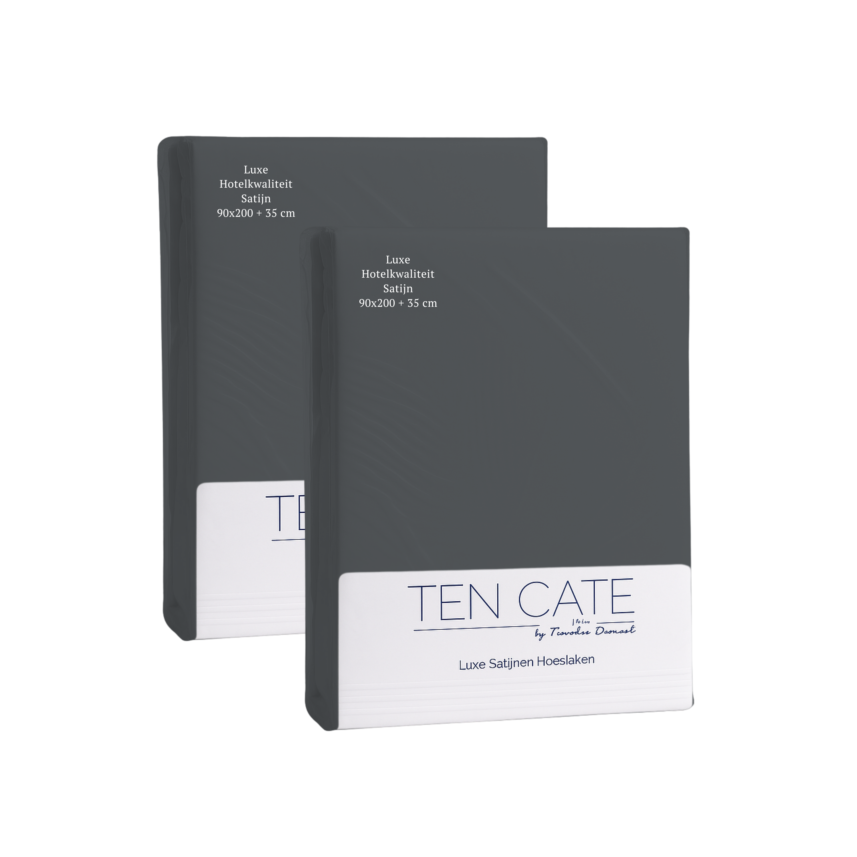 Ten Cate hoeslaken - 100% katoensatijn - 90x200 - antraciet