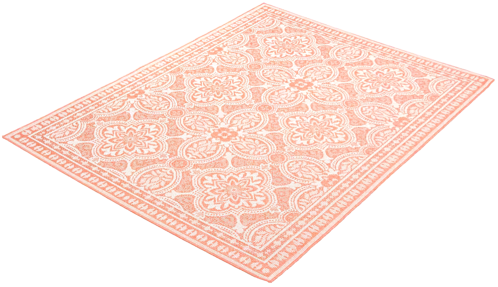 ECARPET Veranda Traditional Indoor/Outdoor Area Rug, Coral, Assorted Sizes