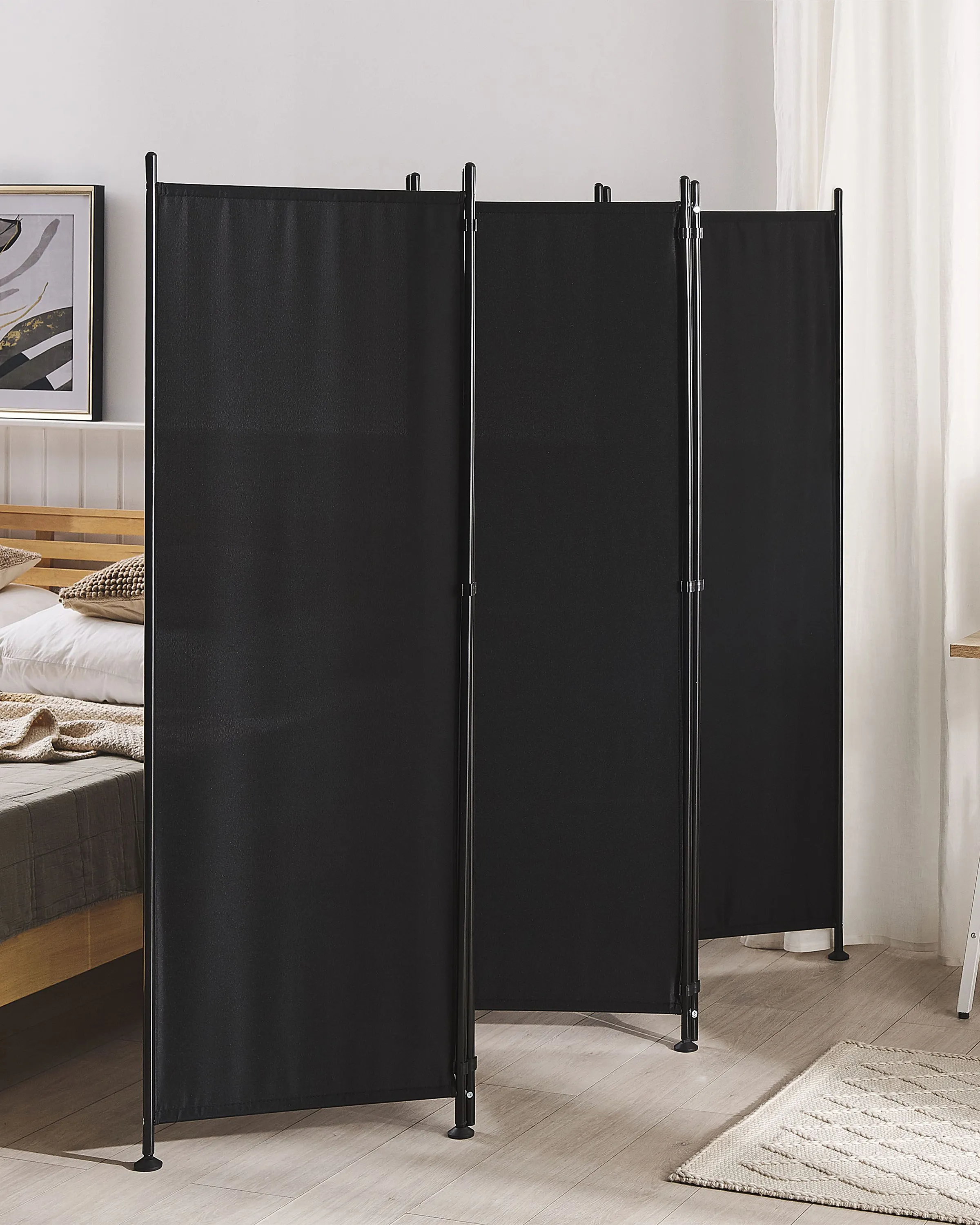 5 Panel Room Divider NARNI Black 270 cm 170 cm