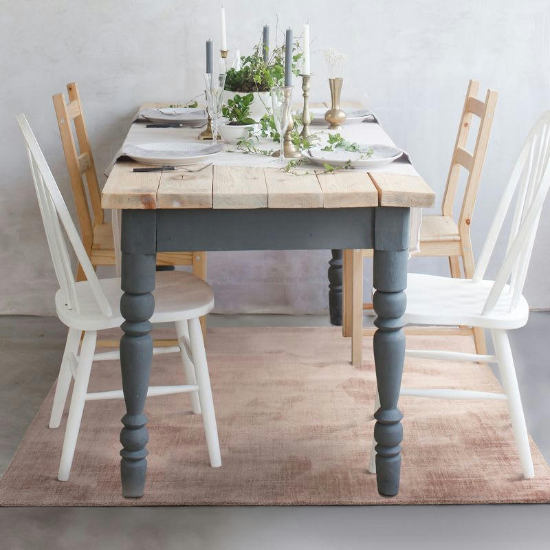 SANTAL - Tapis aspect velours rose nude 120x170