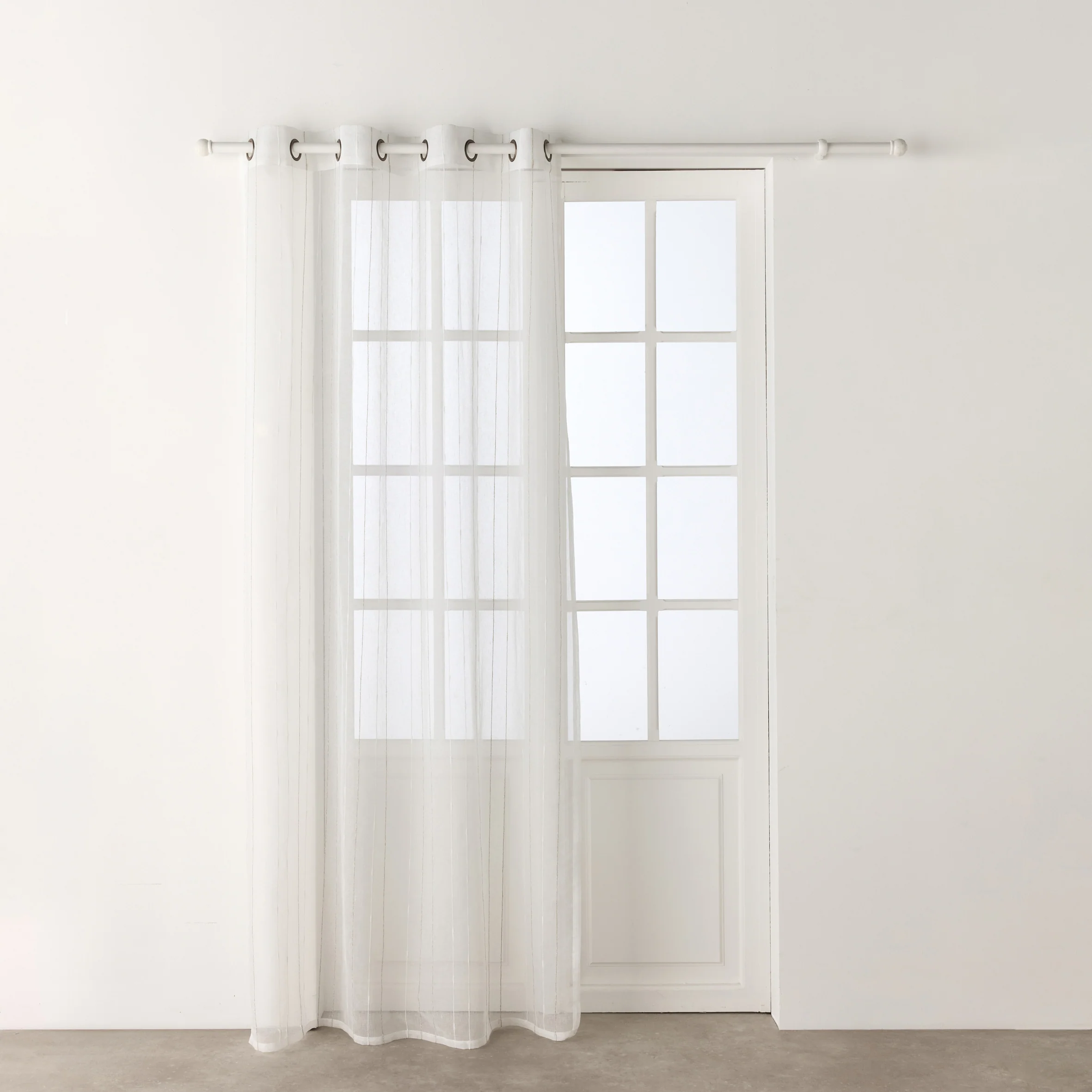 Voilage PAULA coloris blanc doux et beige 140 x 240 cm