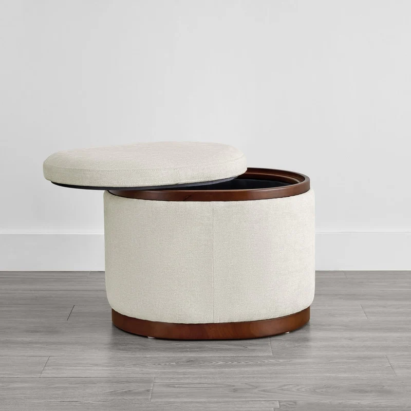 Barlow Storage Ottoman Oval Footrest for Living Room