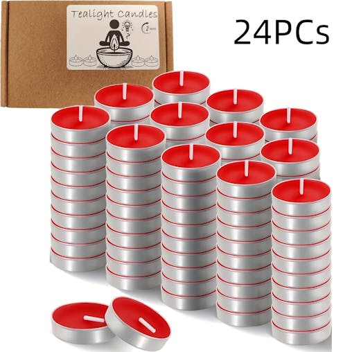 NNETM 24pcs Red Tea Light Candles