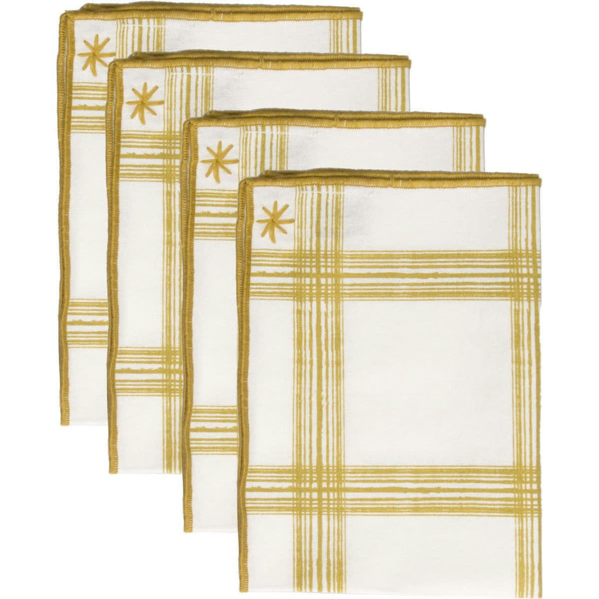 MADRAS - Serviettes de table (x4) coton  45x45 jaune zeste