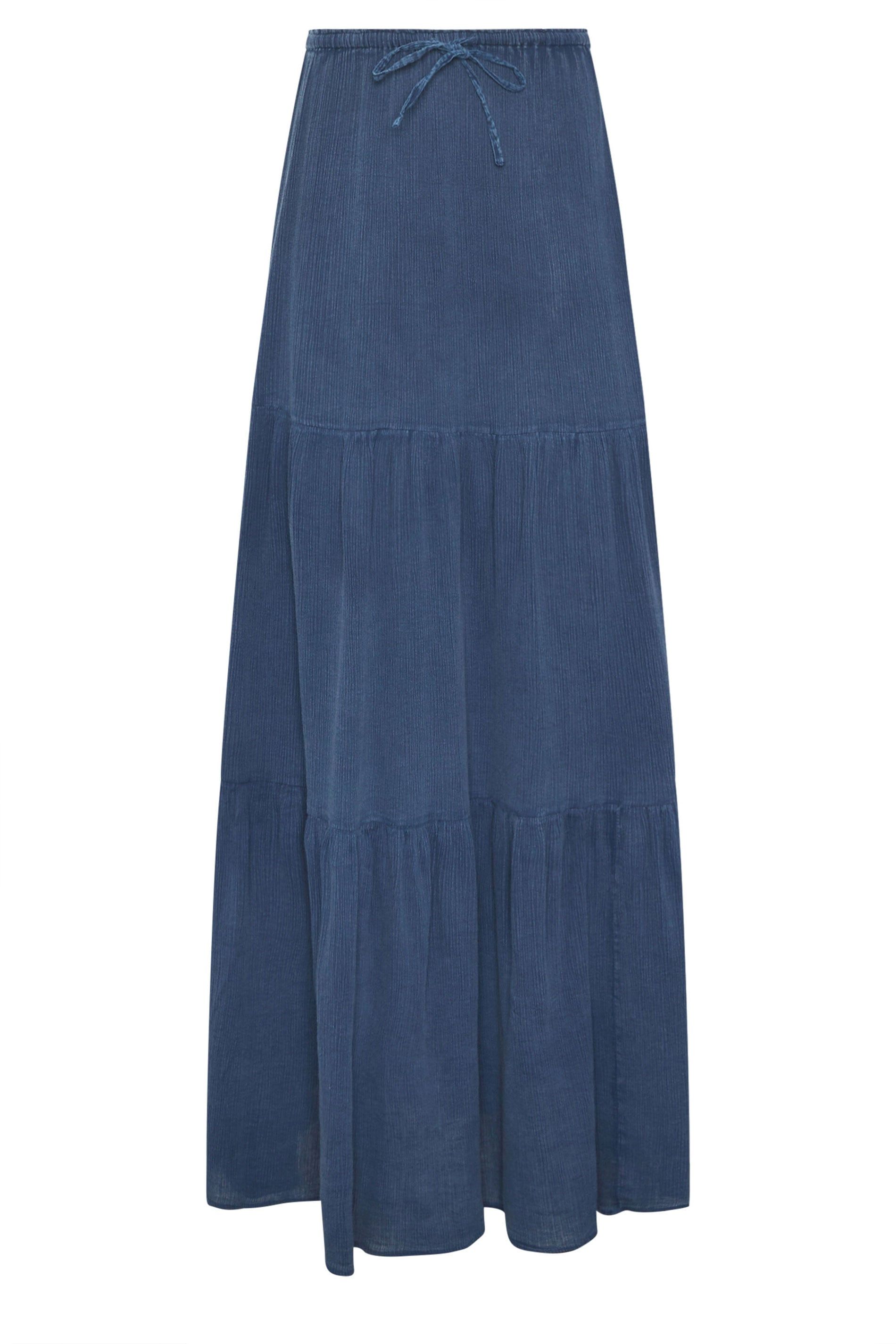 Long Tall Sally Tall Acid Wash Tiered Maxi Skirt