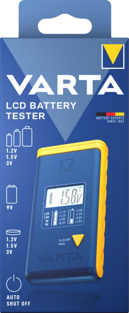 BATTERITESTER VARTA LCD FOR AA/AAA/C/D/9V/KNAPPCELLER