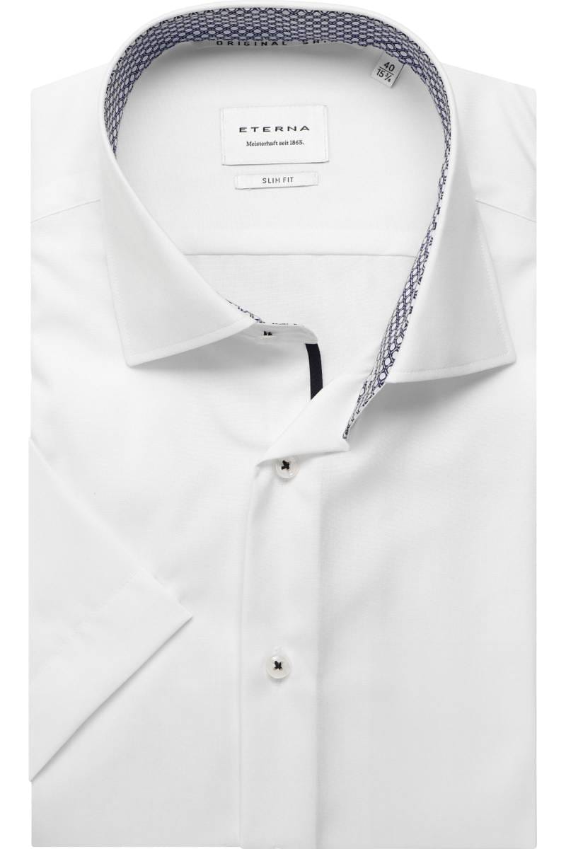 ETERNA Slim Fit Hemd weiss, Einfarbig