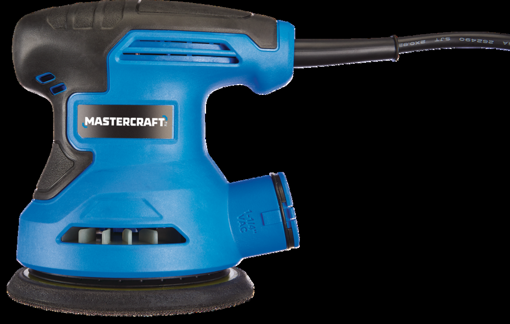 Mastercraft 2.6A Corded Random Orbital Sander with Dust Canister & 80-Grit Discs, 5-in