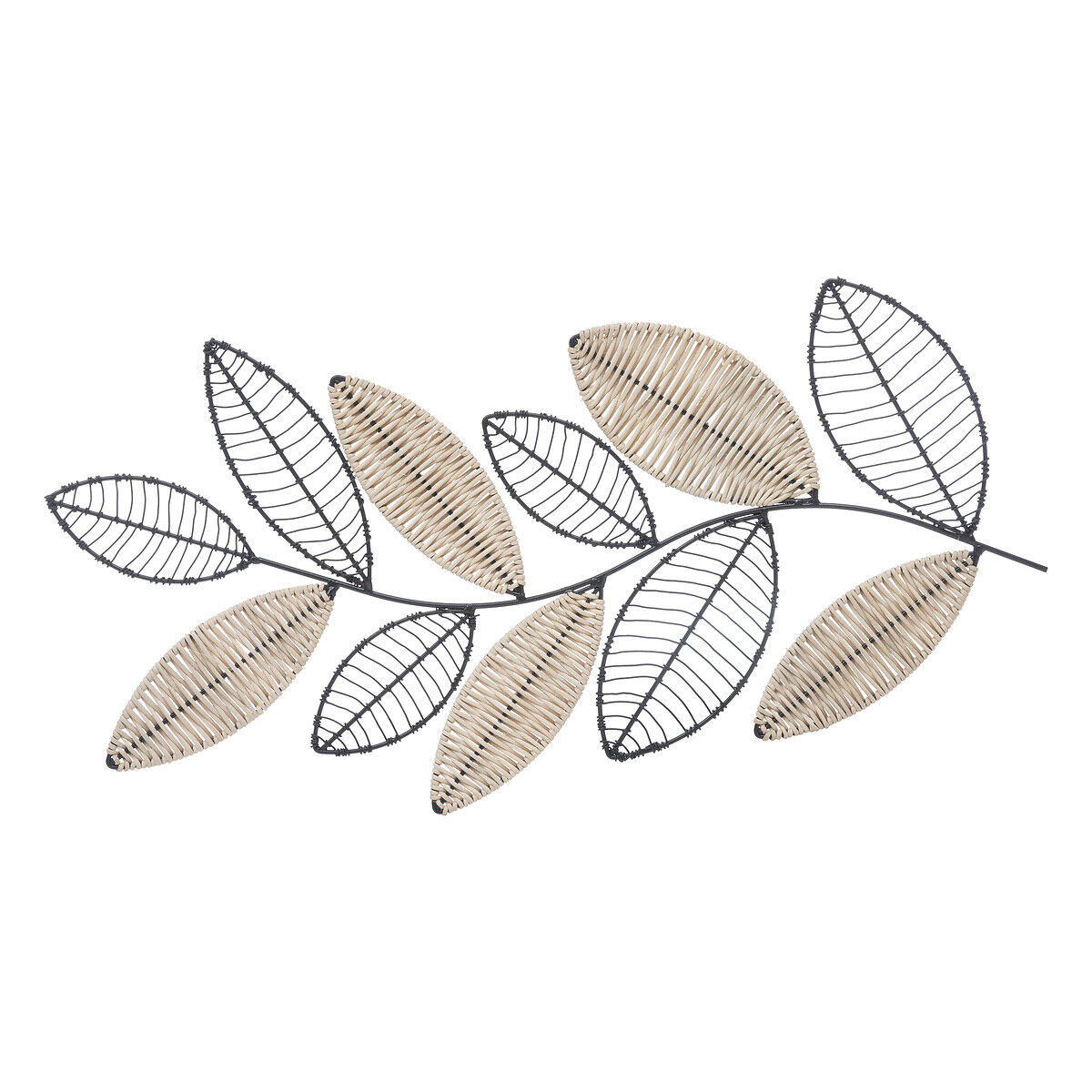 Quadro decorativo aurore forma de folhas em metal