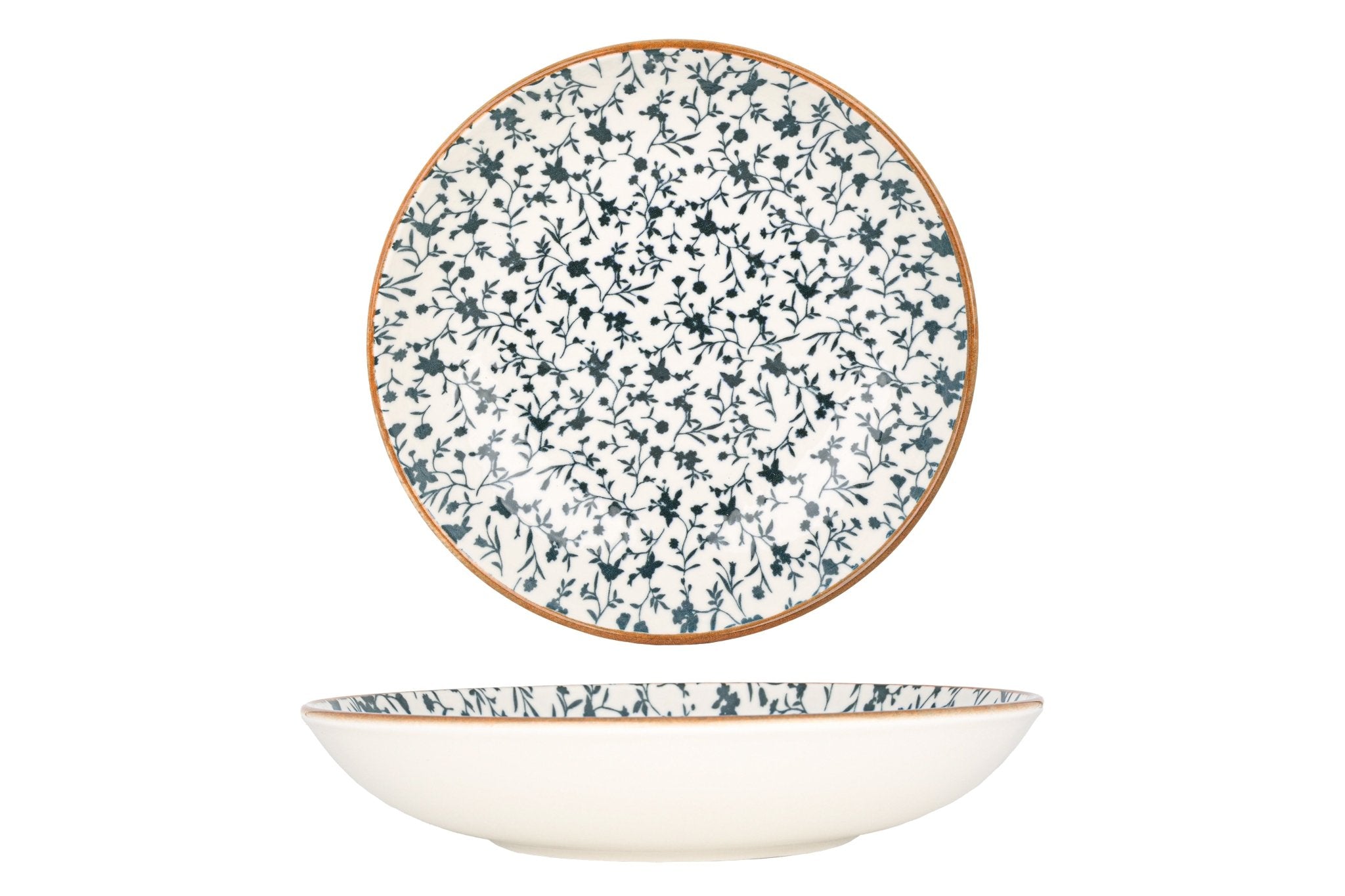 Bonna Diep bord - Calif - Porselein - 23 cm (1000cc) - set van 6