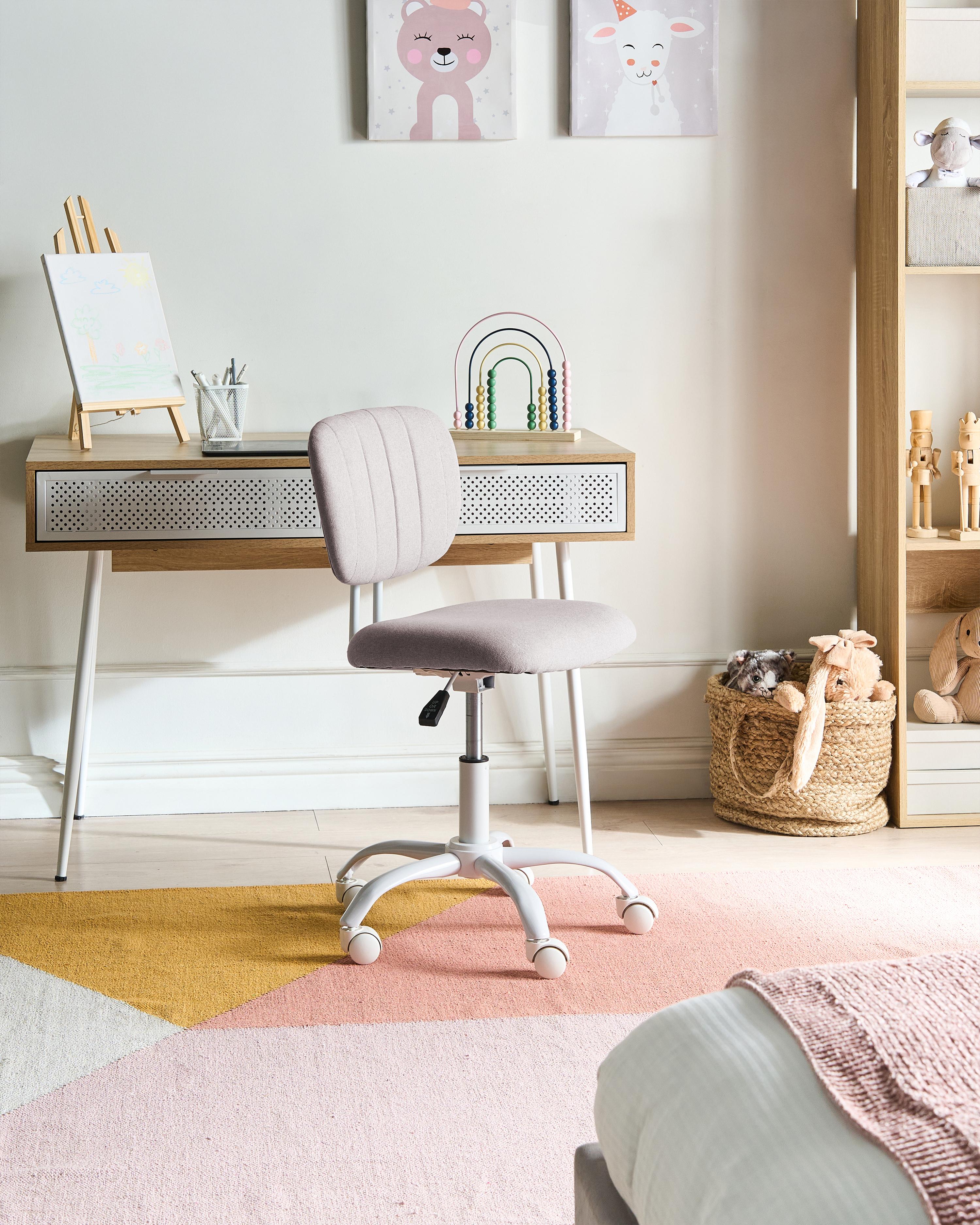 Desk Chair BUBBLY Fabric Light Beige