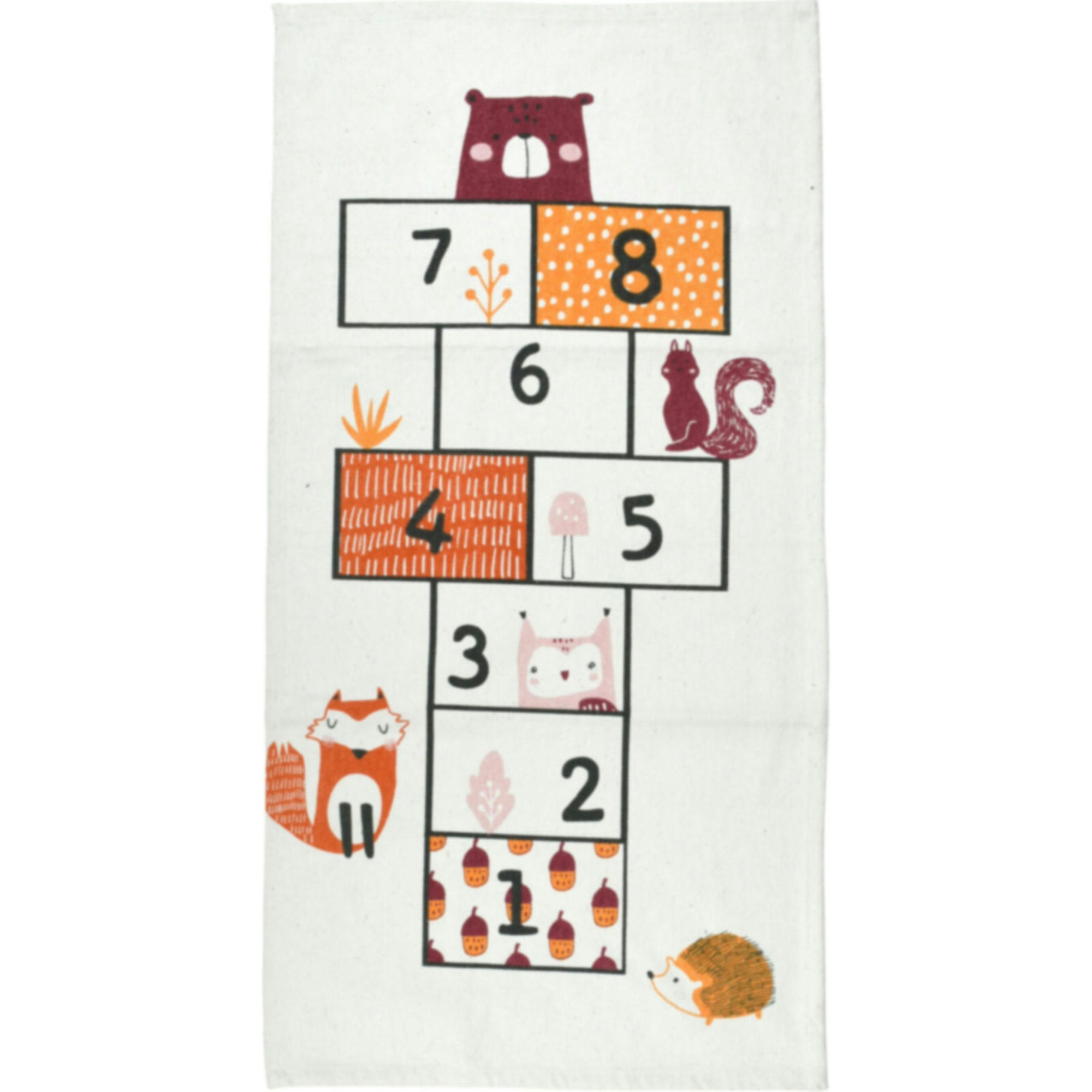 - Tapis marelle enfant coton multicolore  - 70x140cm