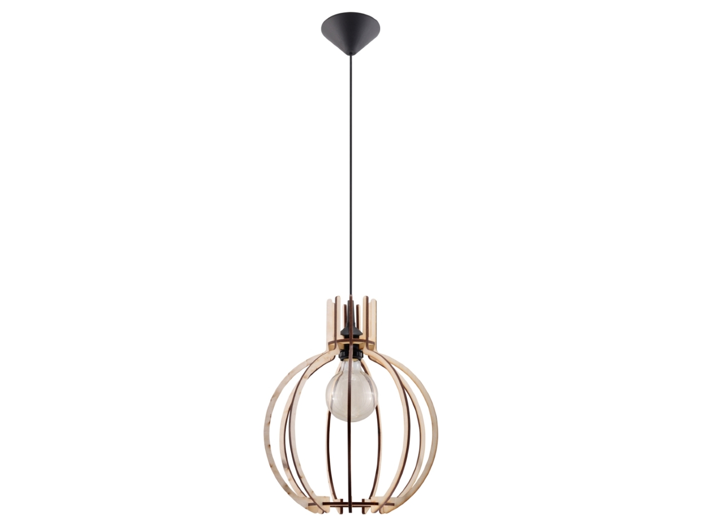 Lampa wisząca Arancia drewniana beżowa