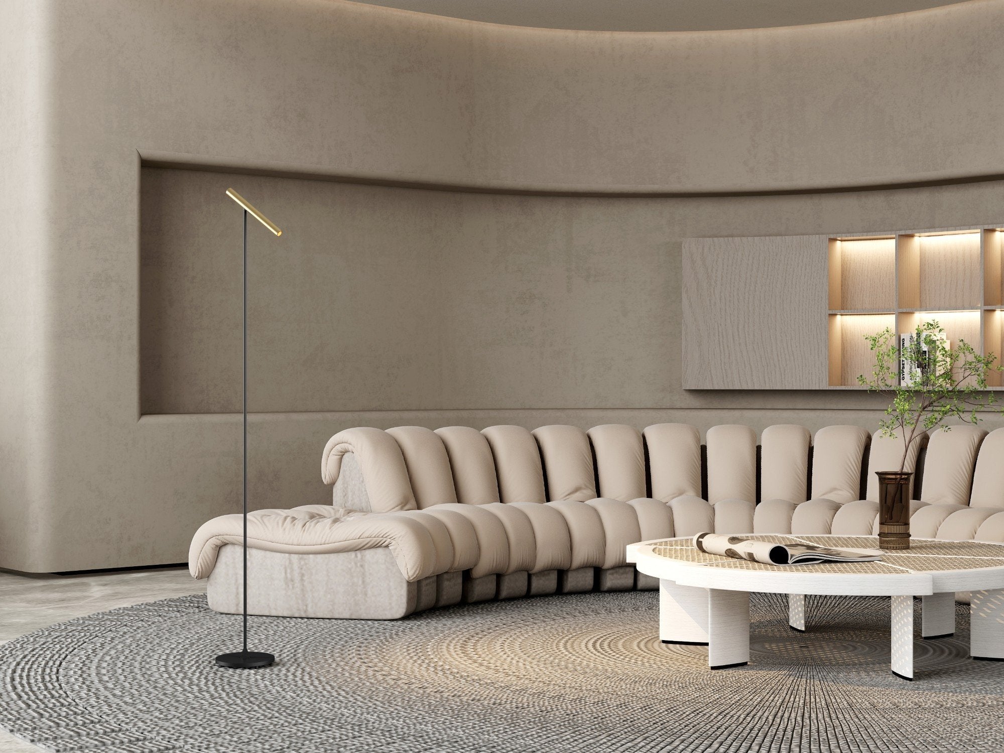 Artdelight Vloerlamp Kansas H 140 cm touch dimmer zwart mat goud