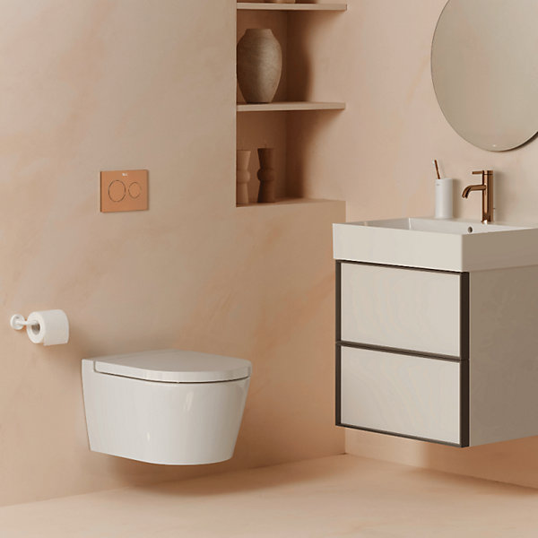 Abattant WC frein de chute compact déclipsable rond ROCAInspira round blanc