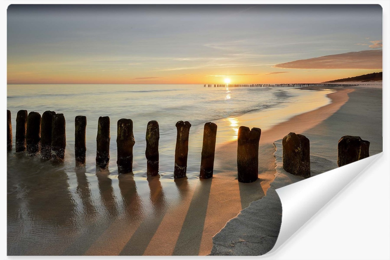Fototapeta Wschód Słońca Plaża Morze 3D 90x60cm