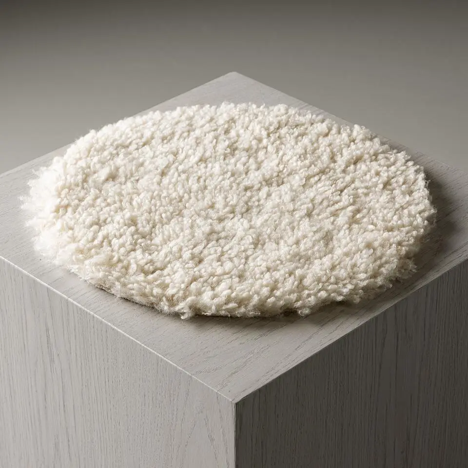 Nest living Malia Rond Vachtje Teddystof Wit