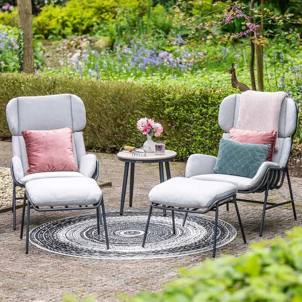 Garden Impressions Fresno loungestoelen donker grijs