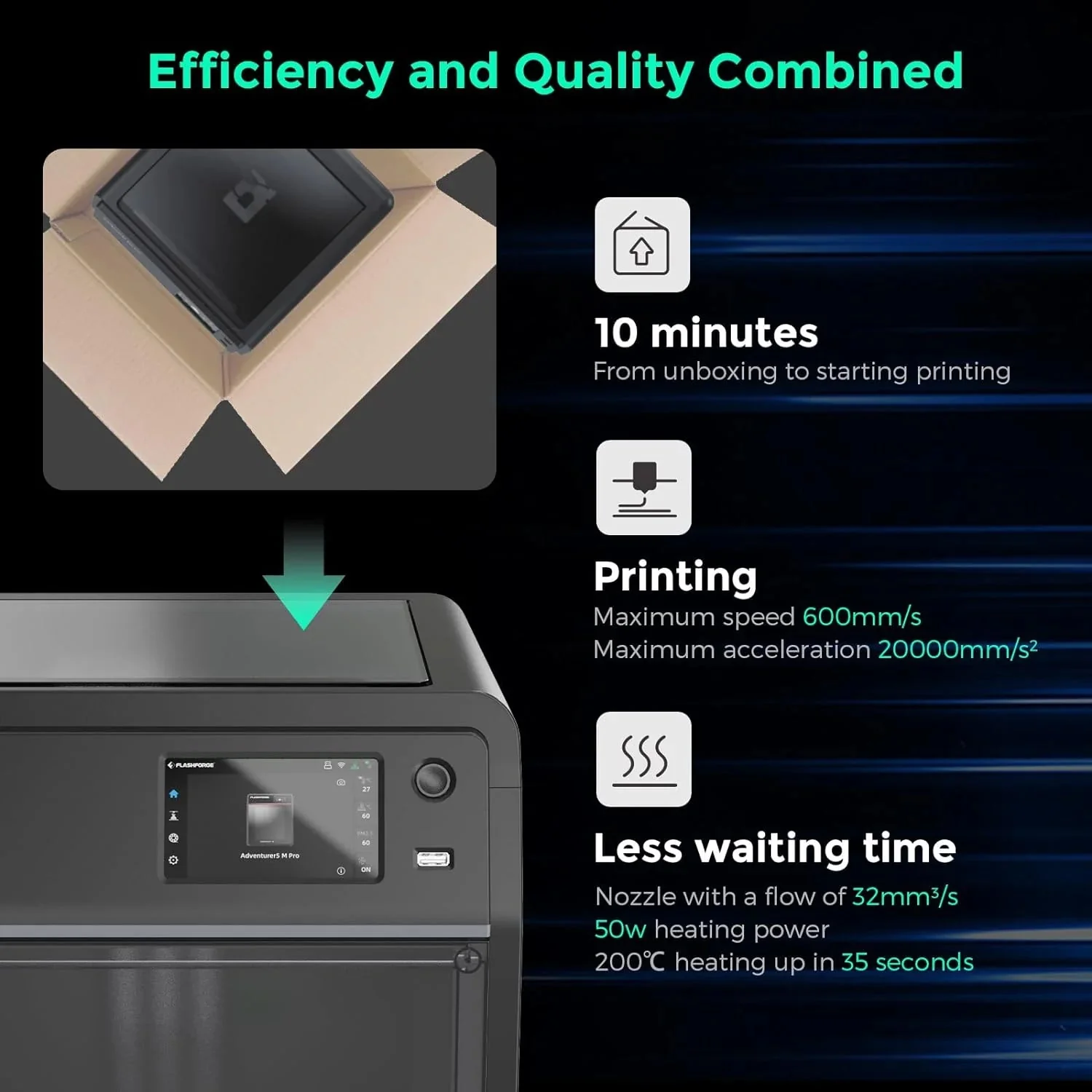 Adventurer 5M 3D Printer with Fully Auto Leveling(Adventurer 5M)