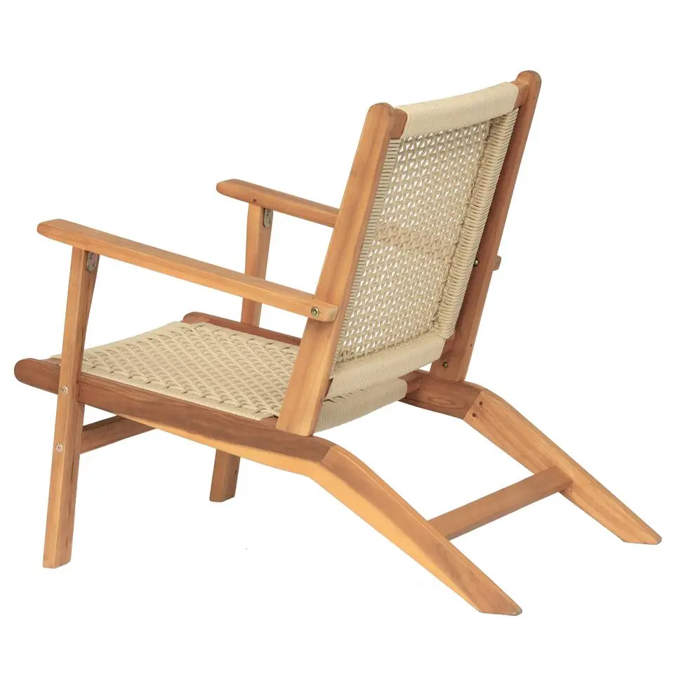 Tuinstoel van massief acaciahout en touw