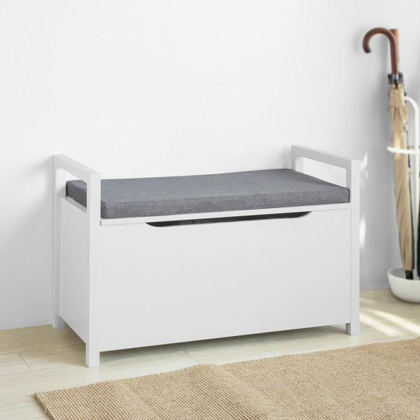 SoBuy Ławka na buty Biały 86x38x54cm Nowoczesny FSR76-W