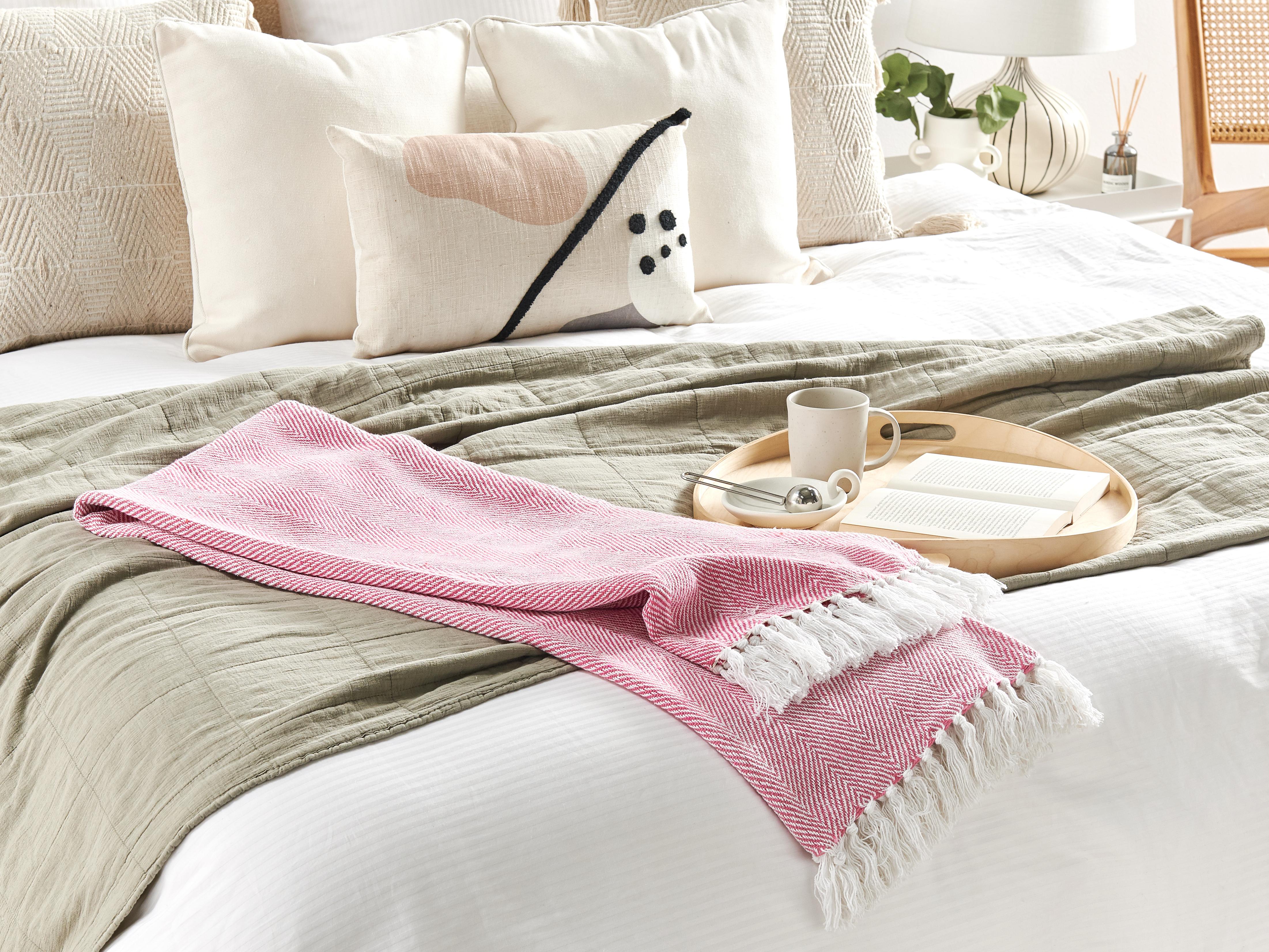 Blanket TANGIER Cotton 130 x 160 cm Pink